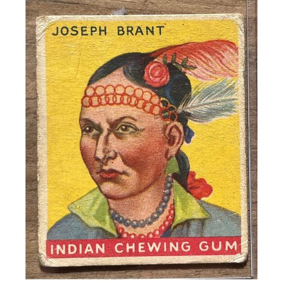 ORIGINAL JOSEPH BRANT 1933 GOUDY INDIAN CHEWING GUM CARD #27 NATIVE AMERICAN - Picture 1 of 2